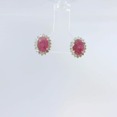 Elegant Ruby and Diamond Earrings