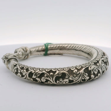 Intricate Silver Floral Bracelet