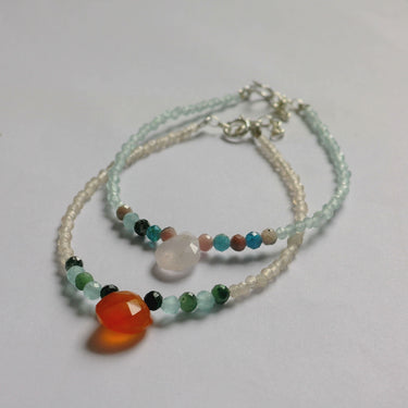 Beaded Bracelet with Cabouchon Cut Stone