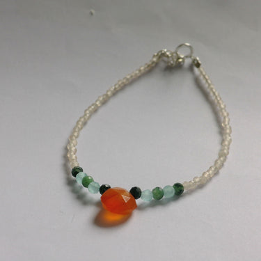 Beaded Bracelet with Cabouchon Cut Stone