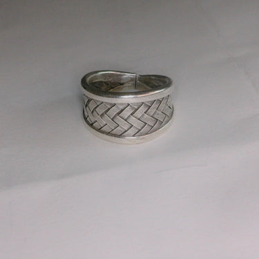 Sterling Silver Woven Design Band Ring