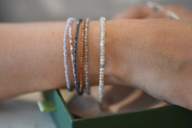 Beaded Silver Bracelet Stack