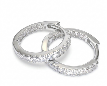 Full Moon Silver Loop Earrings