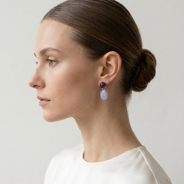 Amethyst & Agate Drop Earrings