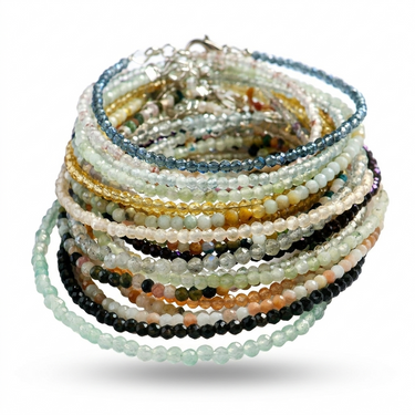 Beaded Silver Bracelet Stack