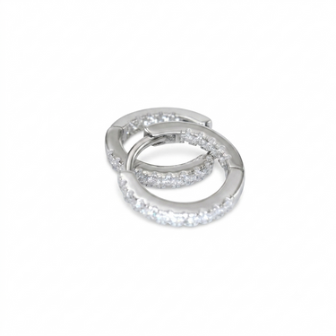 Half Moon Silver Loop Earrings