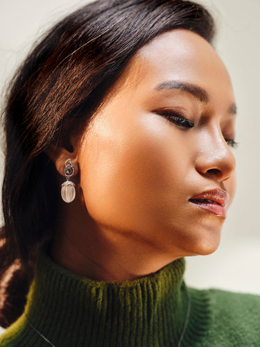 Elegant White Jade Earrings