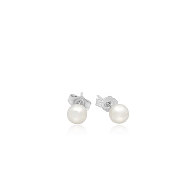 White Pearl Studs 14K Earrings
