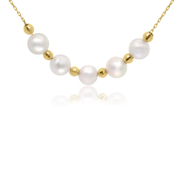 Serenity Strand Necklace in 18K Yellow Gold with Akoya Pearls